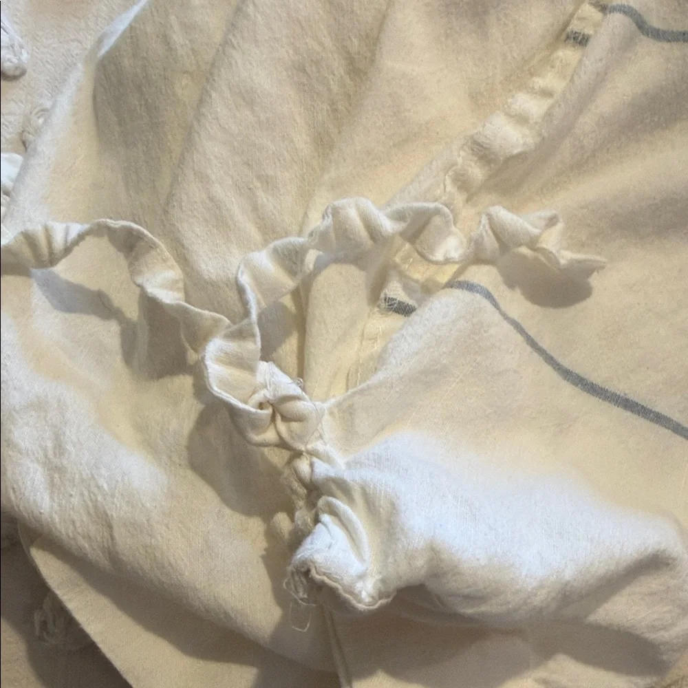 West Elm Hemp &‎ Cotton Serene Stripes Duvet Cover King Size